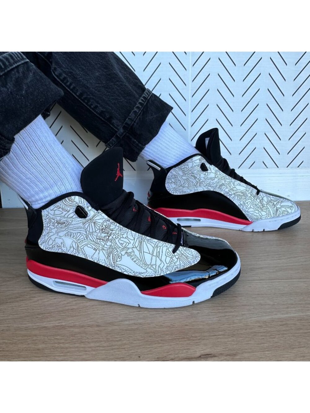 ⭐Rare Nike Air Jordan Dub Zero Men's Shoes 9.5 Fire Black Red Sneaker 311046-162